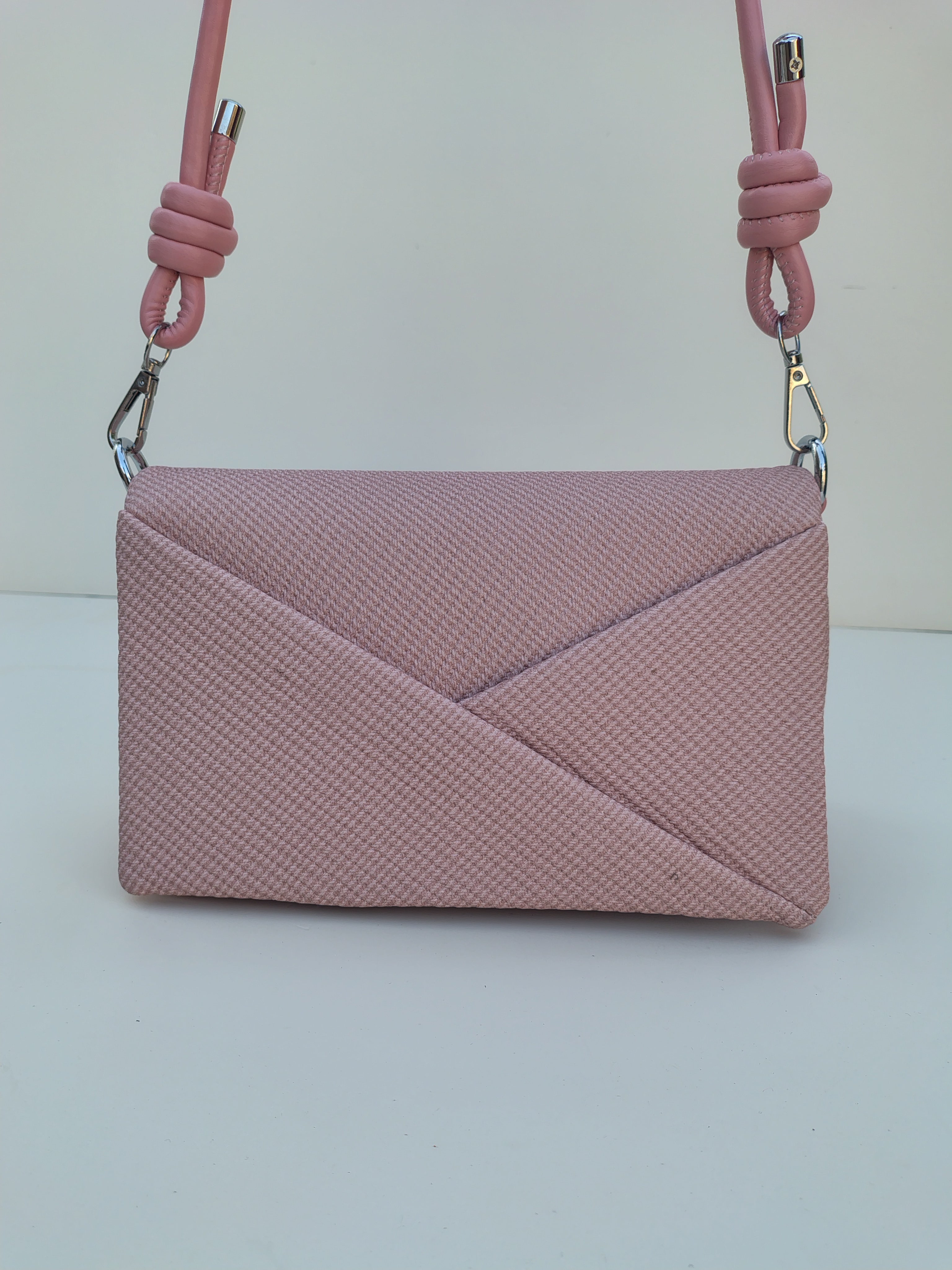 Blush Pink Textured Crossbody Bag – Minimal Chic Design