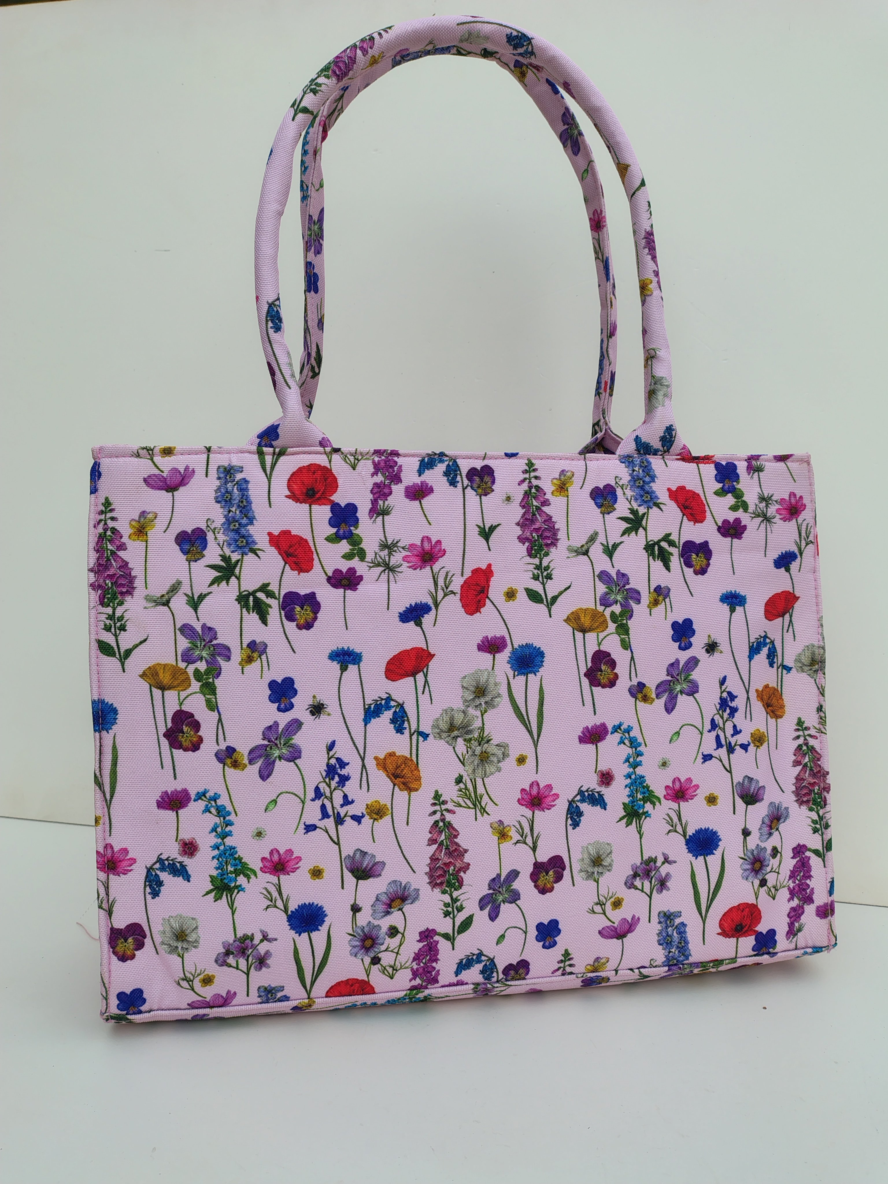 Hellebury Pink Wildflower Tote Bag – Pastel Canvas Floral Shopper