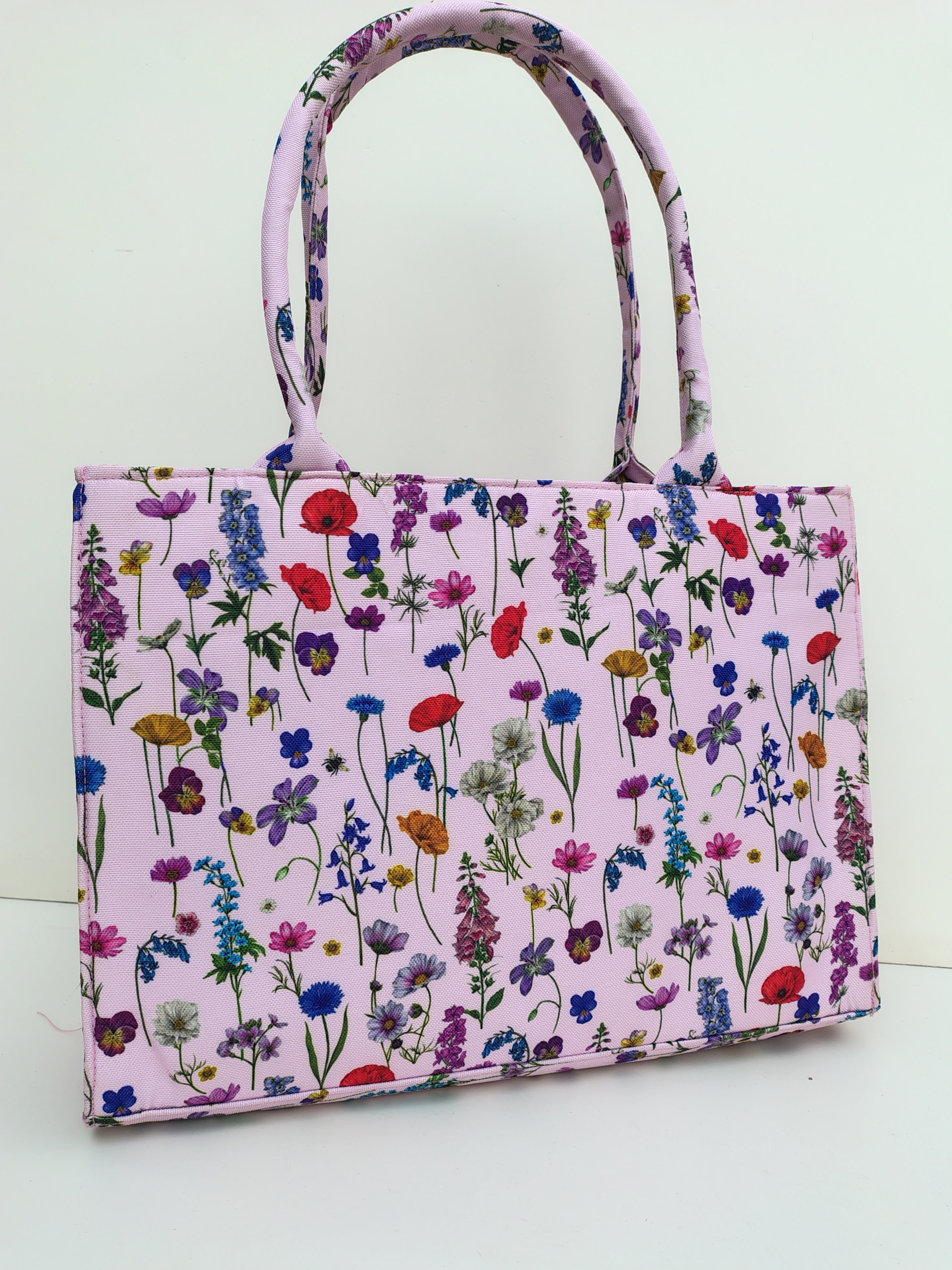 Hellebury Pink Wildflower Tote Bag – Pastel Canvas Floral Shopper