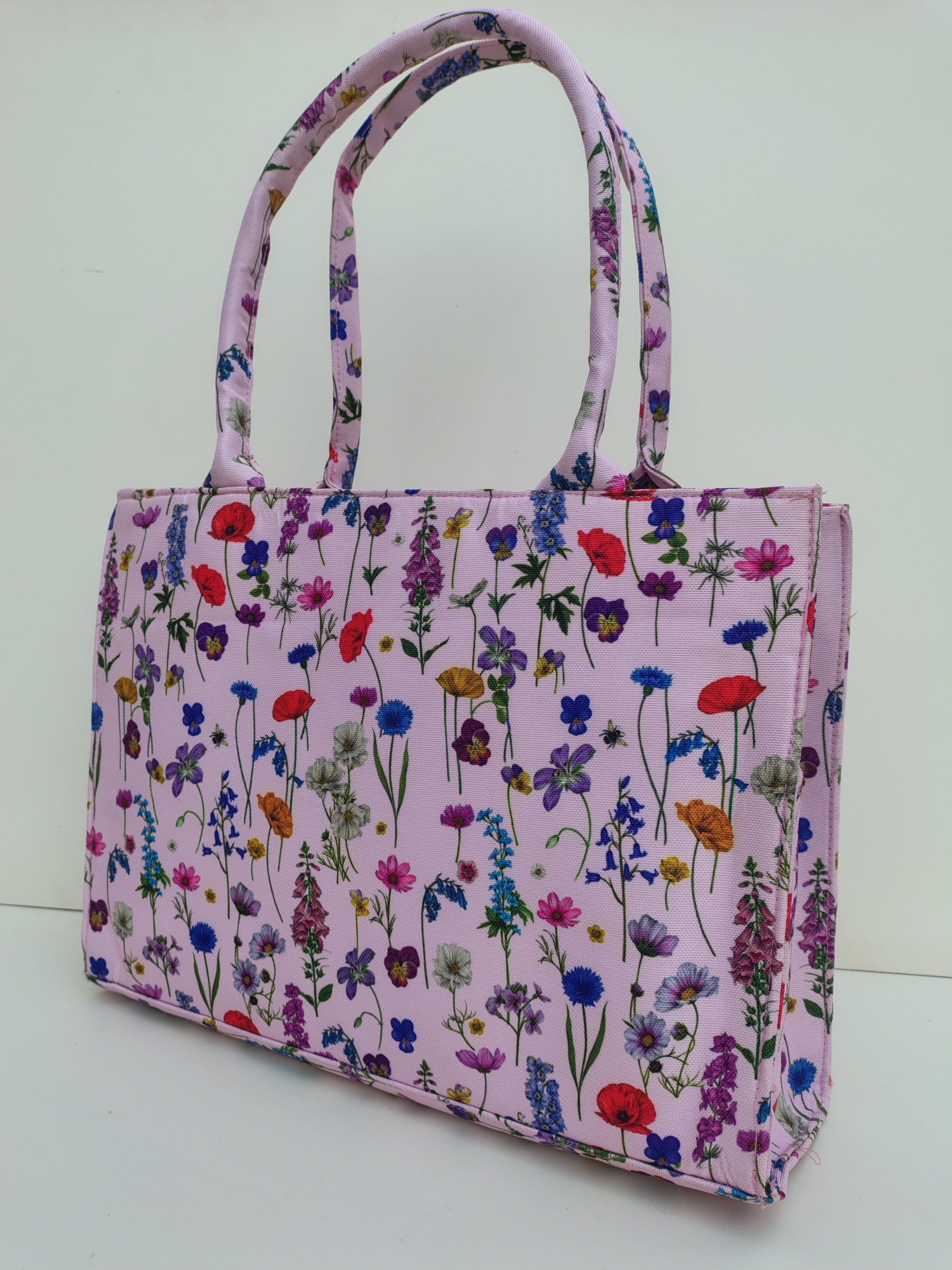 Hellebury Pink Wildflower Tote Bag – Pastel Canvas Floral Shopper
