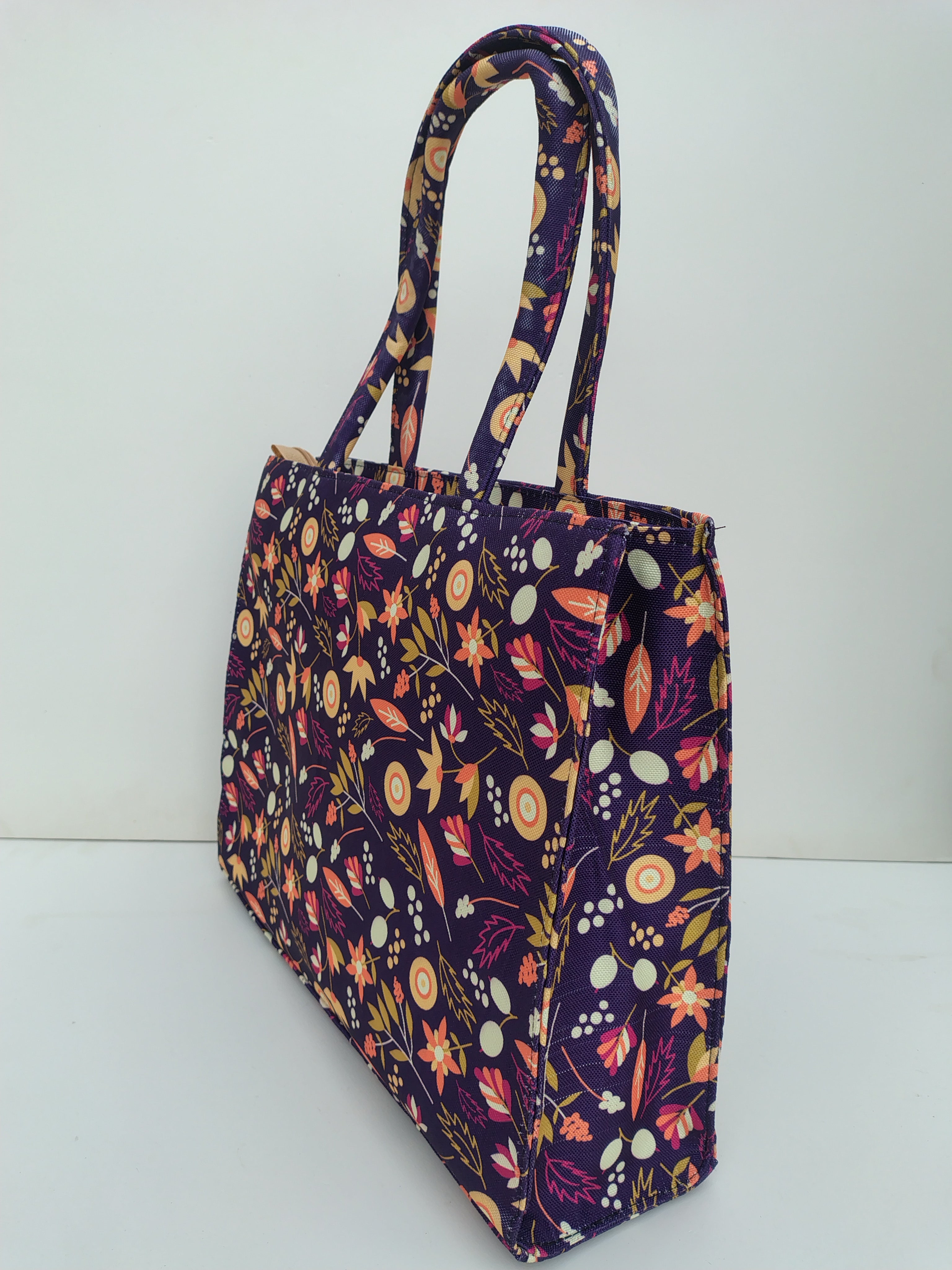 Hellebury Midnight Bloom Tote Bag – Navy Floral Canvas Handbag