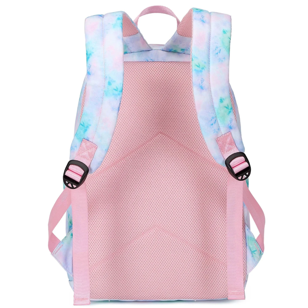 Pastel Rainbow Gradient Backpack – Lightweight Stylish School & Travel Bag for Girls/Women