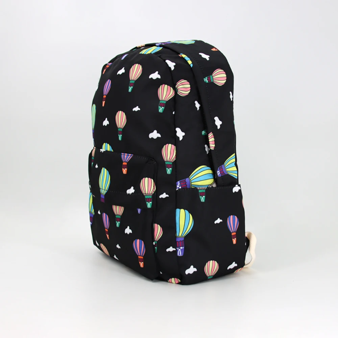Colorful Hot Air Balloon Print Backpack – Multi-Compartment School, Travel & Casual Bag