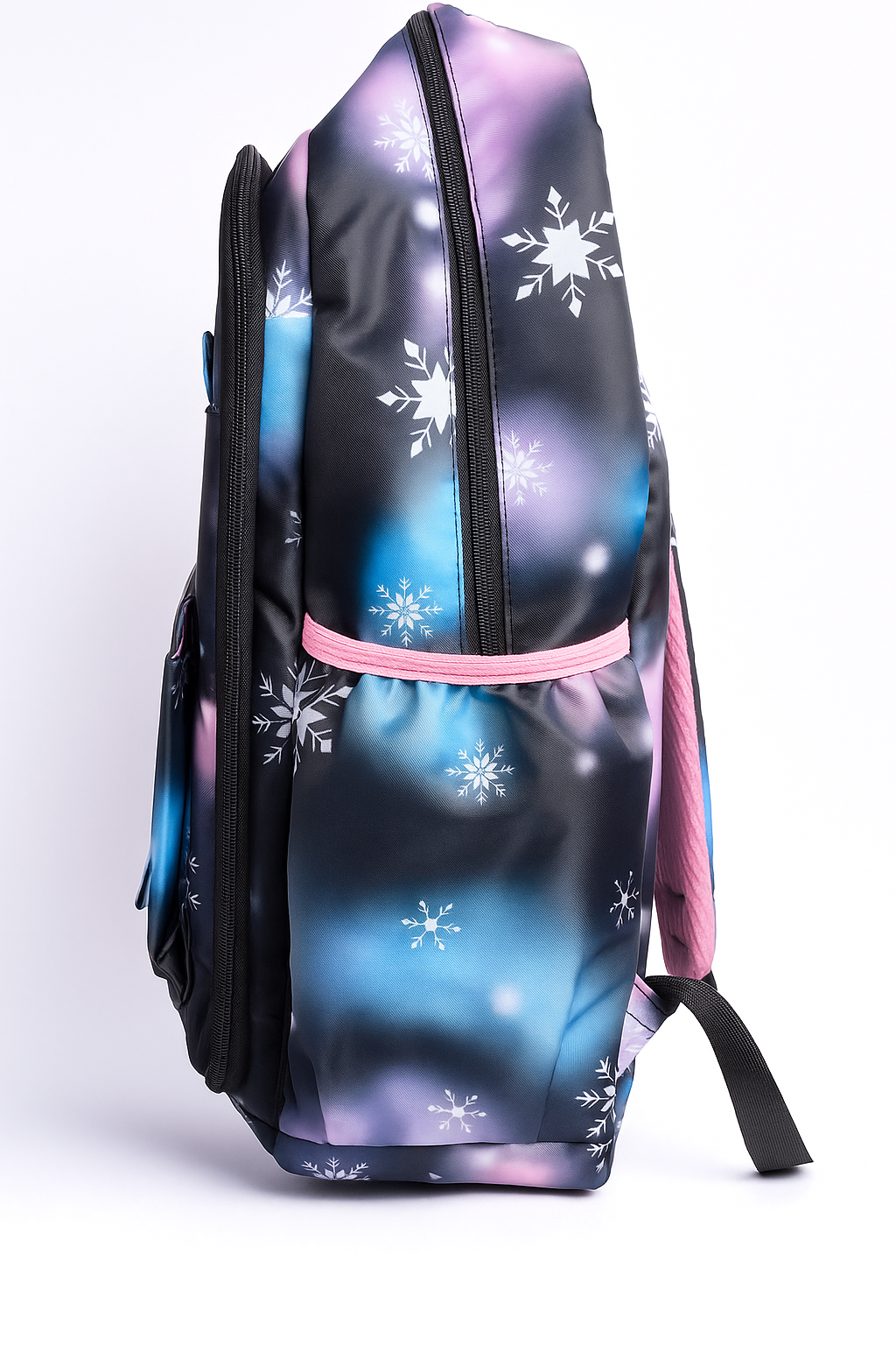 Happy Lucy Snowflake Print Backpack – Large Capacity School Bag, Multi-Pocket Travel Backpack for Kids, Teens & Adults