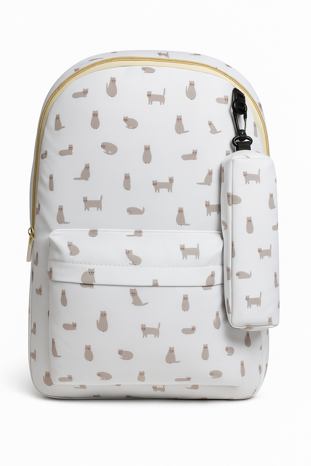 Cat Pattern Backpack with Mini Pouch – Stylish School & Travel Bag for Kids, Teens, and Adults
