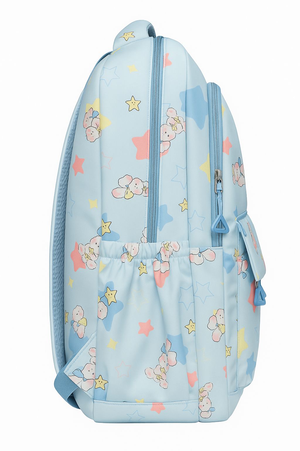 Cloudy Cartoon Print Backpack with Mini Pouch – Large Capacity School & Travel Bag for Kids and Teens