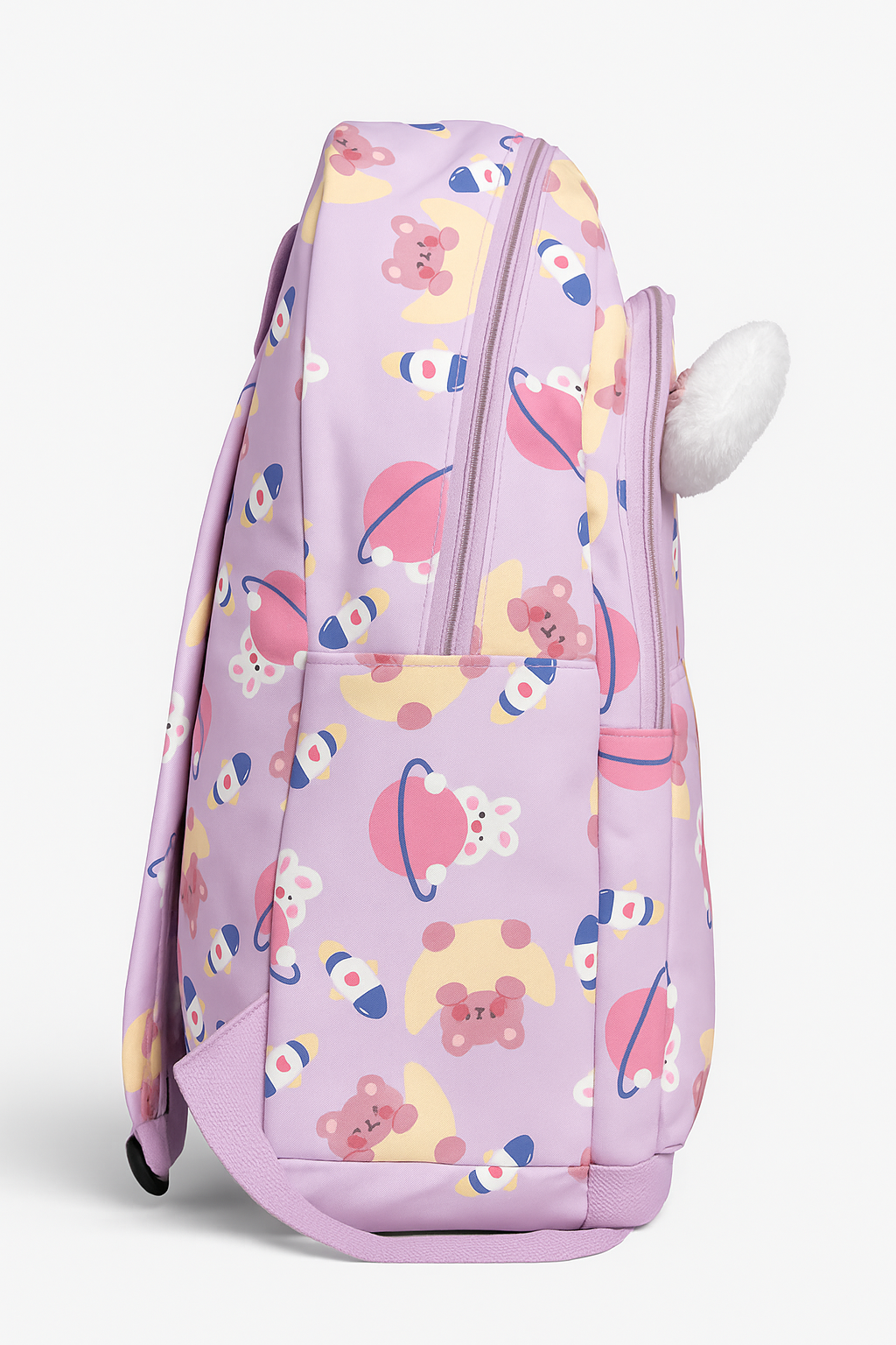3D Teddy Face Backpack – Cute Cartoon Bear Print School & Travel Bag (Beige, Green, Black)