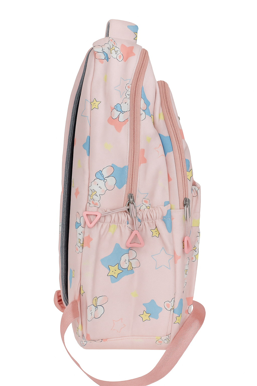 Clouds Pink Cartoon Print Backpack with Mini Pouch – Large Capacity School & Travel Bag for Girls and Teens