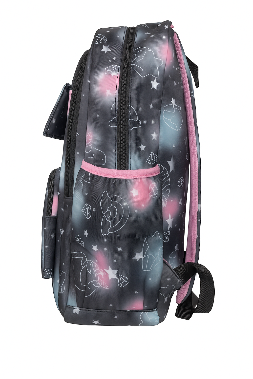 Smile Luly Galaxy Print Backpack – Large Capacity School & Travel Bag with Multi-Pockets for Kids, Teens, and Adults