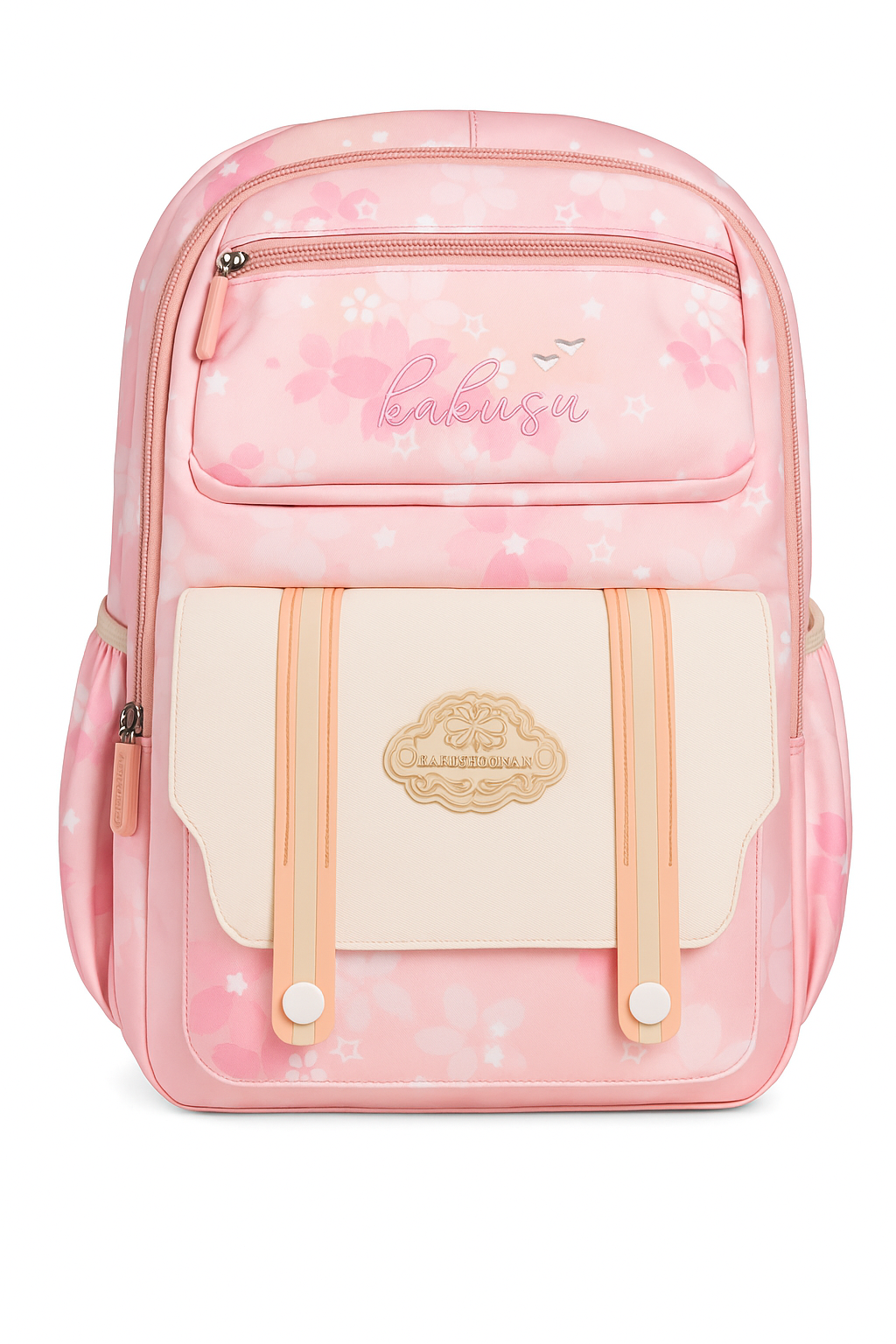 Cute Pink Floral School Backpack for Girls | Lightweight Fashion Bag with Multiple Pockets