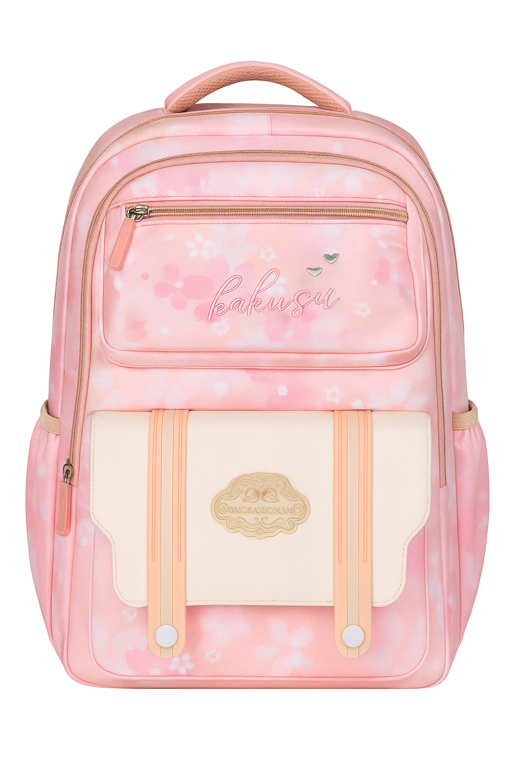Cute Pink Floral School Backpack for Girls | Lightweight Fashion Bag with Multiple Pockets