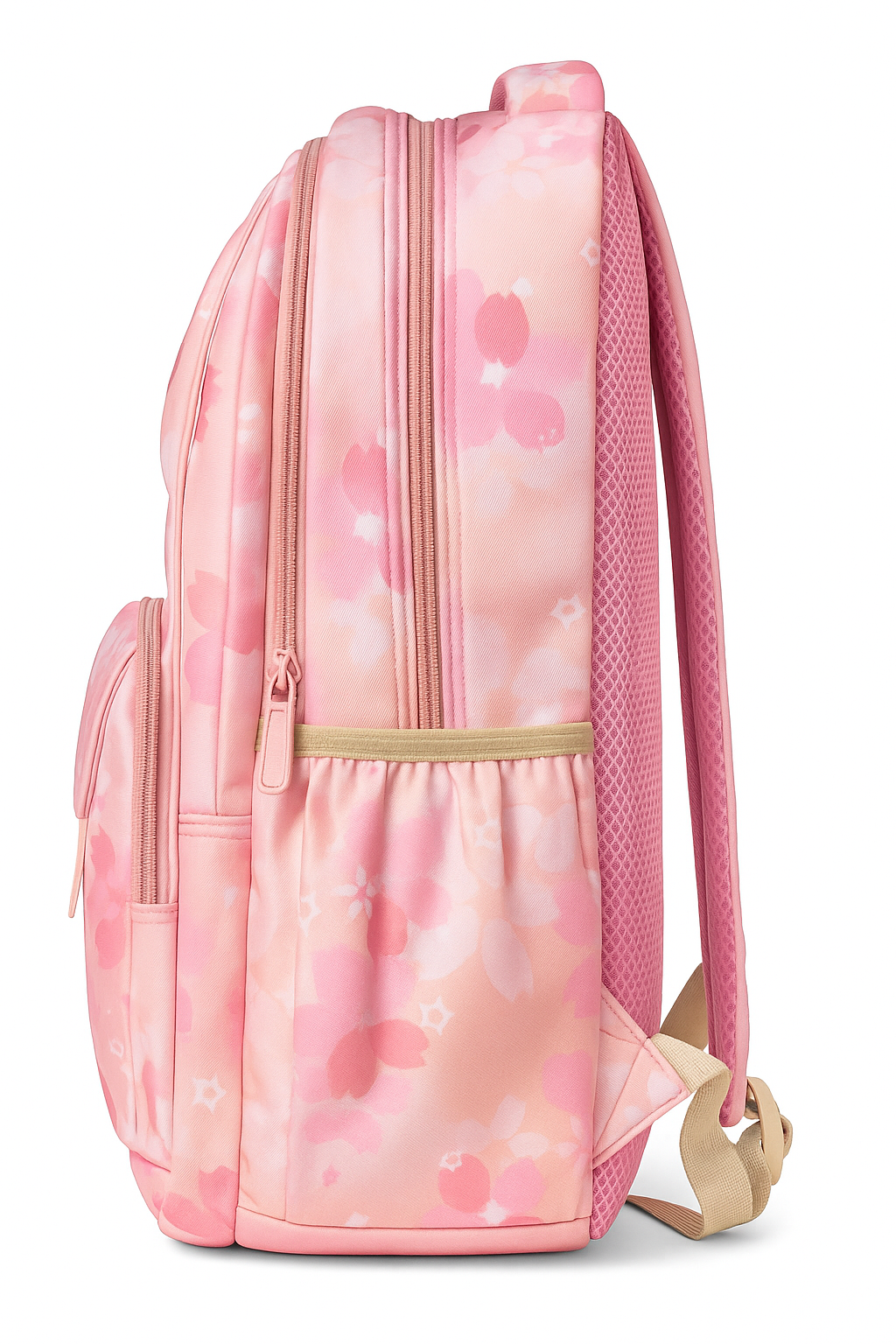 Cute Pink Floral School Backpack for Girls | Lightweight Fashion Bag with Multiple Pockets