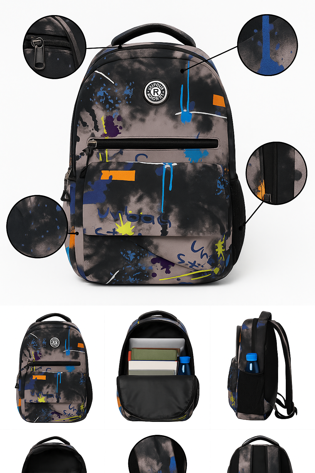 Trendy Printed School & Travel Backpack – Multi-Compartment Durable Bag for Teens & Adults
