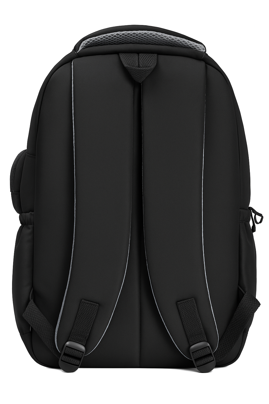 Black Bear Patch Backpack with Detachable Mini Pouch – Stylish Multi-Compartment School & Travel Bag