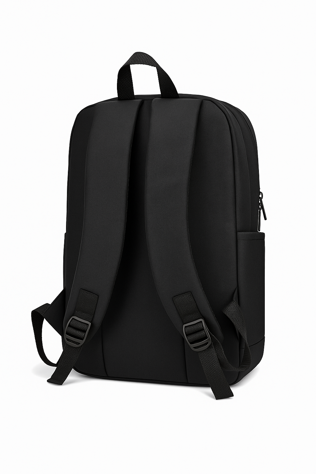 Black Casual Backpack with Checkered Bear Print & Peace Sign Design – Lightweight School & Travel Bag
