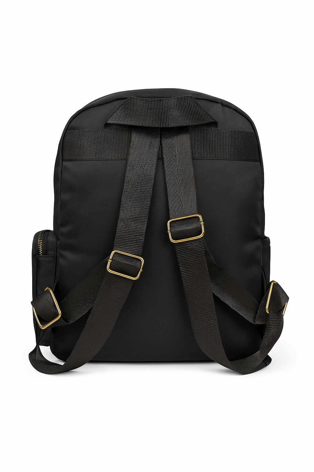 Luxury Black Backpack with Gold Zippers – Quilted Laptop, College & Travel Shoulder Bag for Women