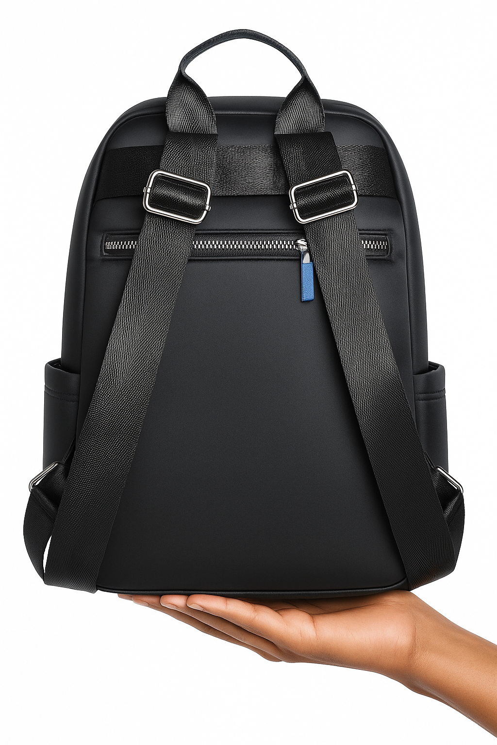 Premium Black Laptop Backpack – Modern College, Office & Travel Shoulder Bag with Multi-Pockets for Women
