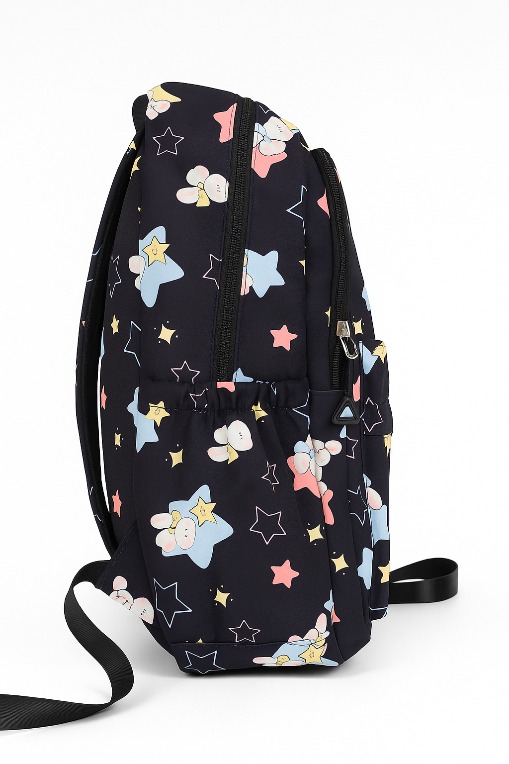 Clouds Starry Night Print Backpack with Mini Pouch – Spacious School & College Bag for Kids and Teens