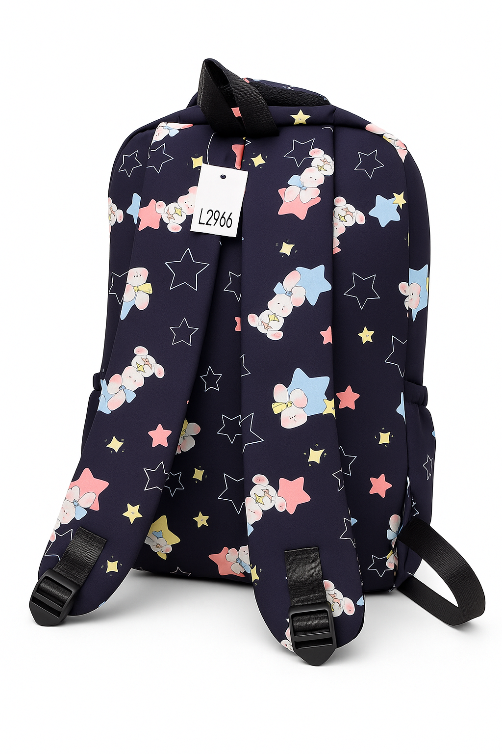 Clouds Starry Night Print Backpack with Mini Pouch – Spacious School & College Bag for Kids and Teens