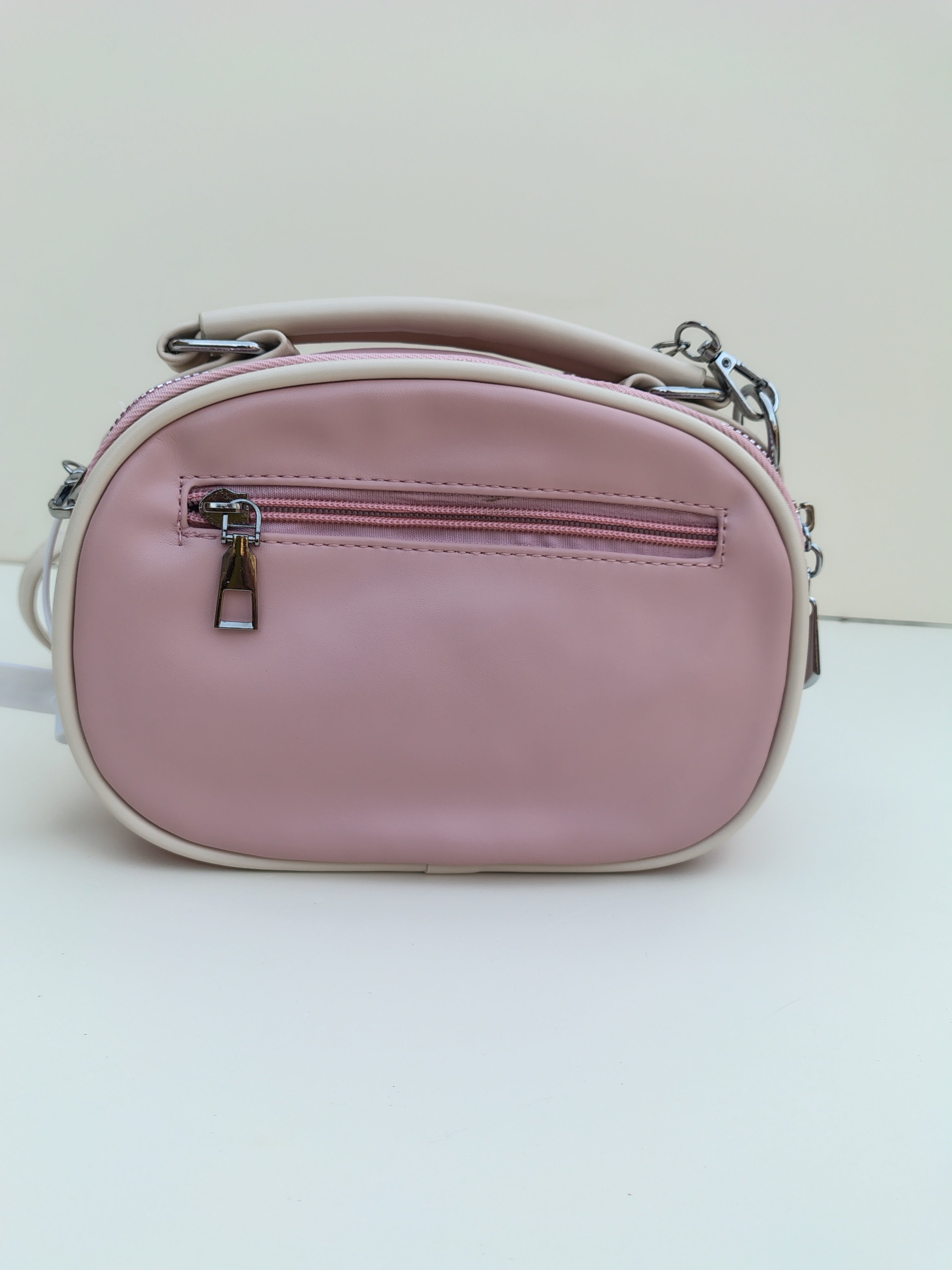 Quilted Pink Mini Handbag – Luxury Chain Design with Silver Logo