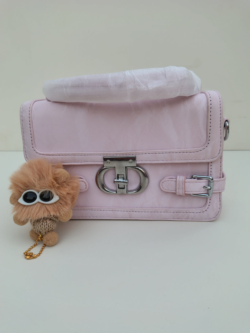 Blush Pink Buckle Handbag – Structured Mini Satchel