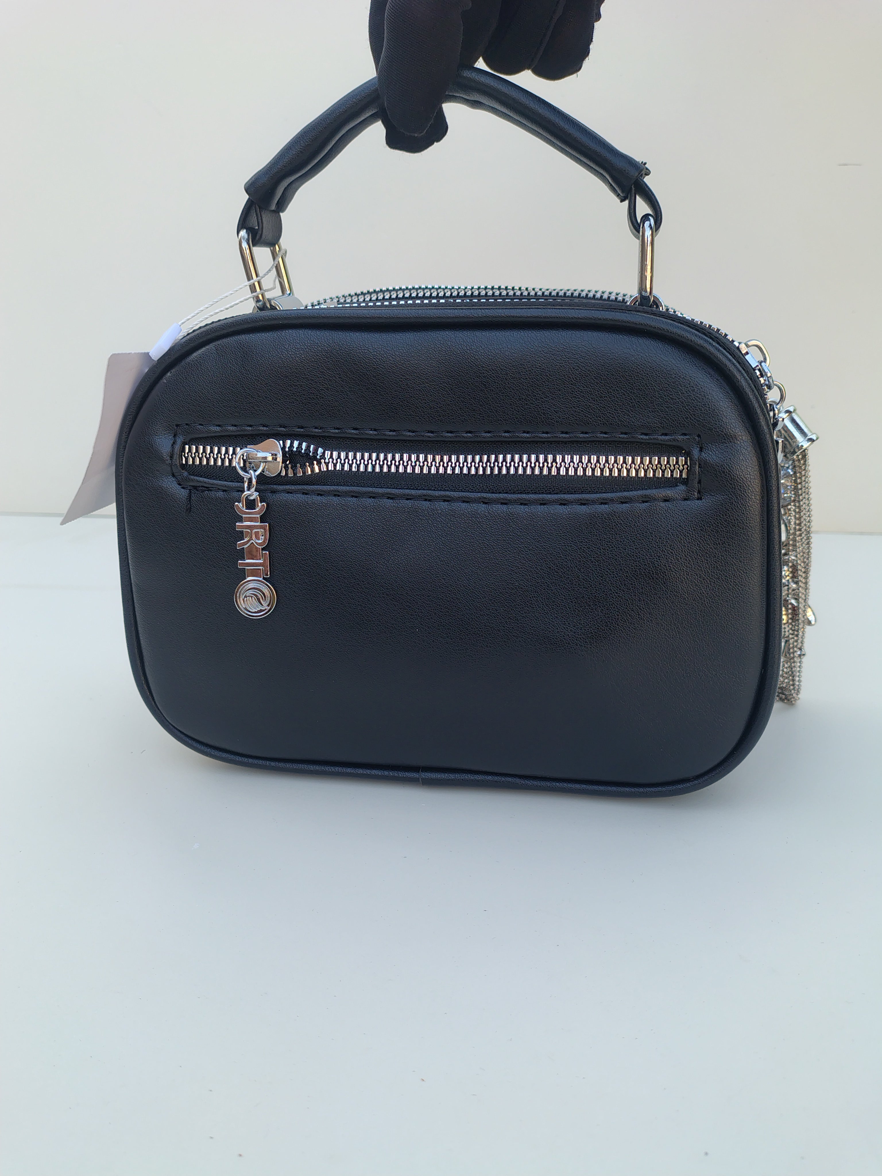 Black Quilted Mini Handbag – Chain Tassel Crossbody