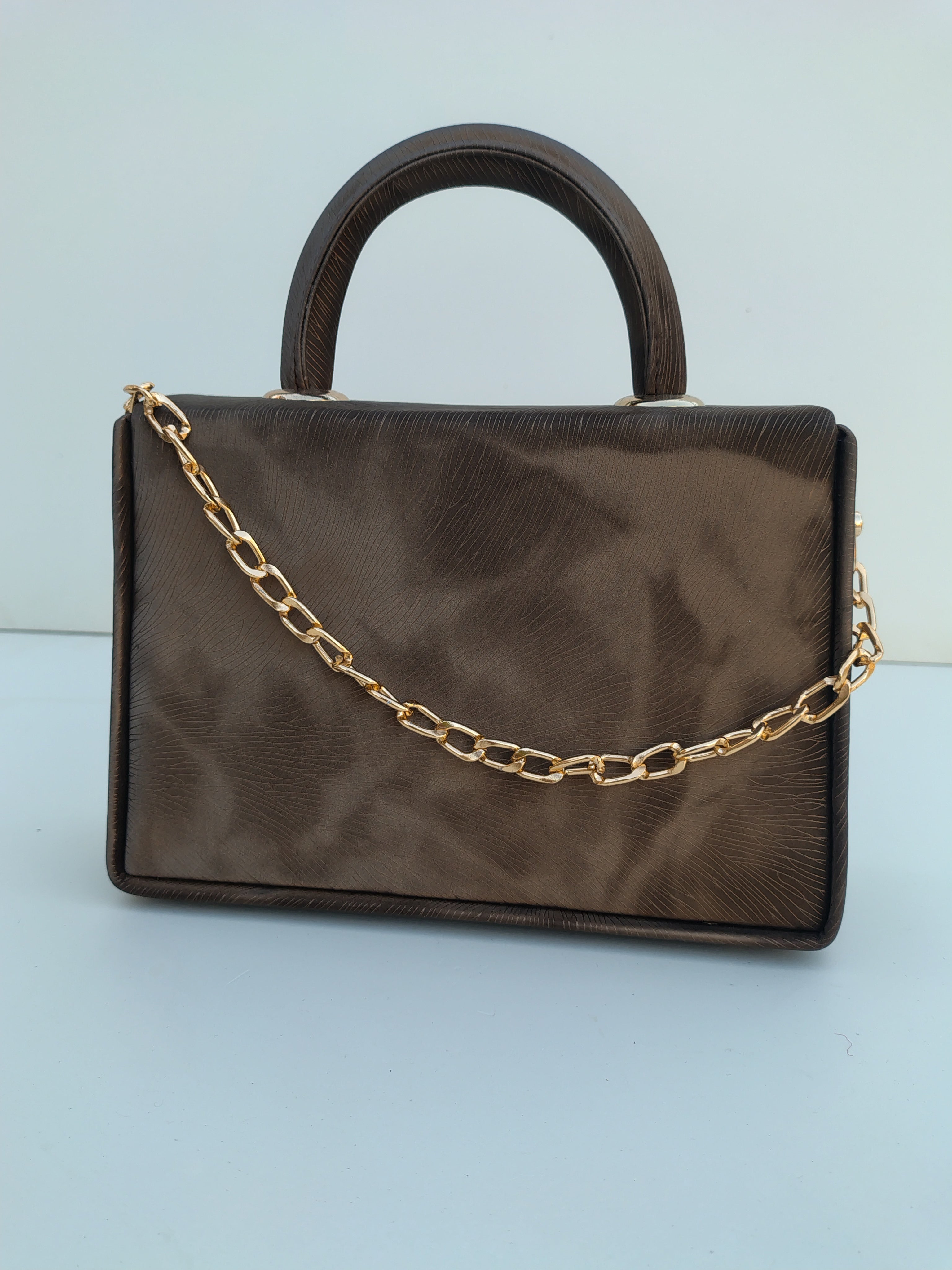 Coffee Brown Luxury Handbag – Plush Charm Edition
