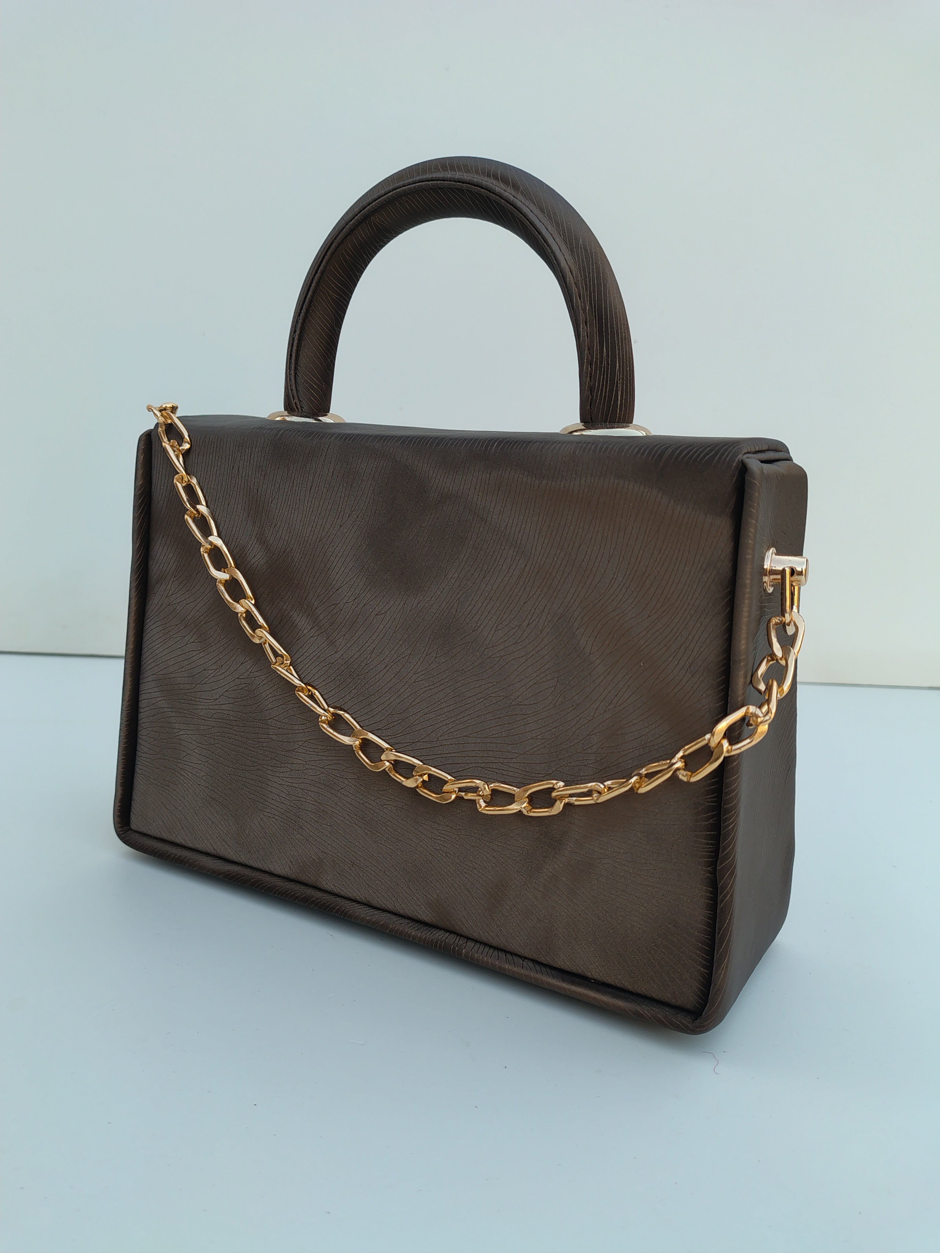 Coffee Brown Luxury Handbag – Plush Charm Edition