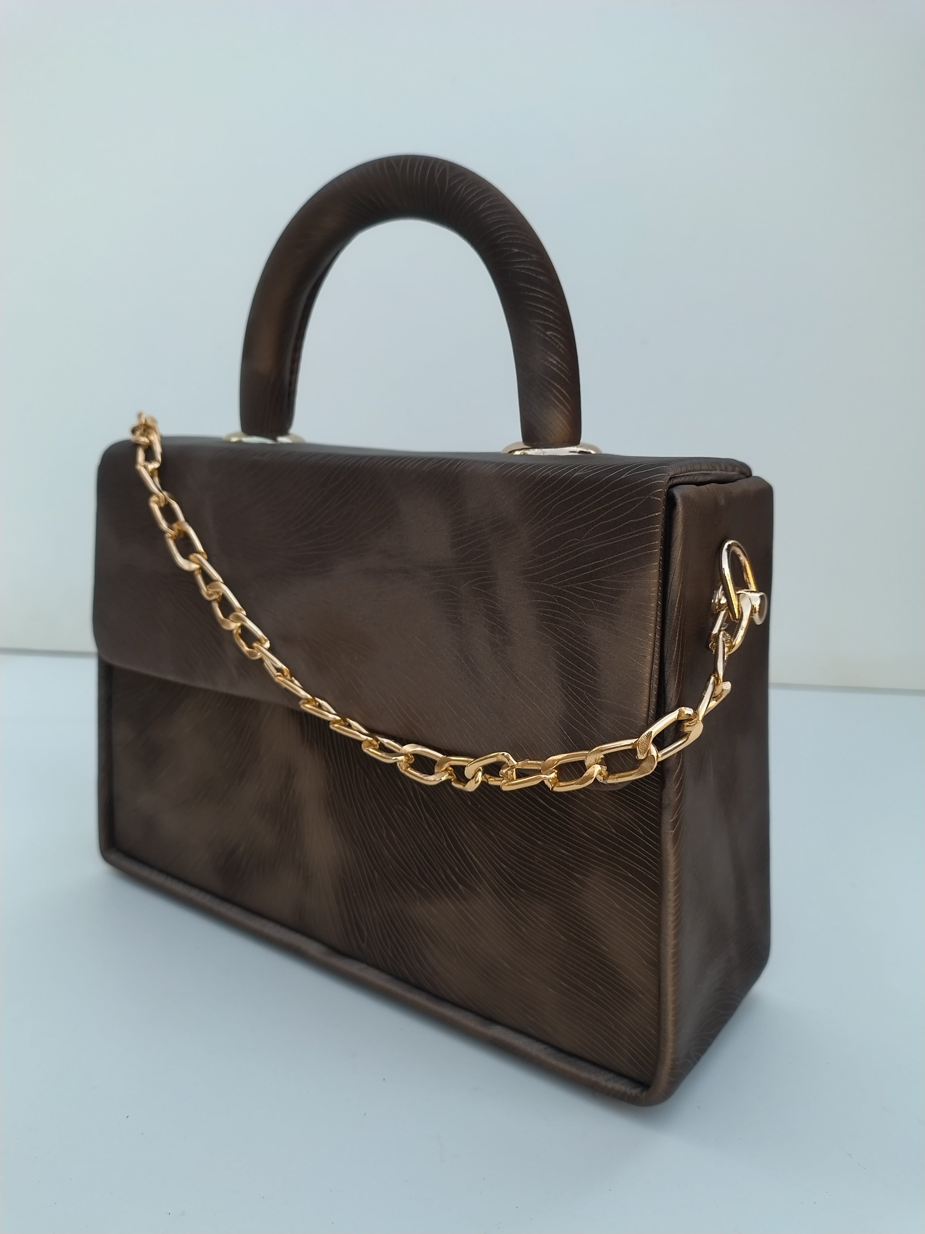 Coffee Brown Luxury Handbag – Plush Charm Edition