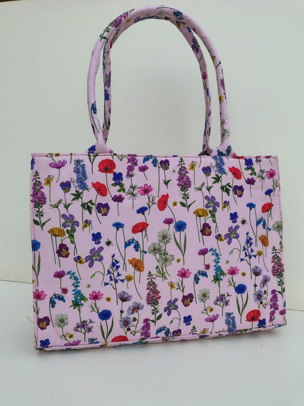 Hellebury Pink Wildflower Tote Bag – Pastel Canvas Floral Shopper