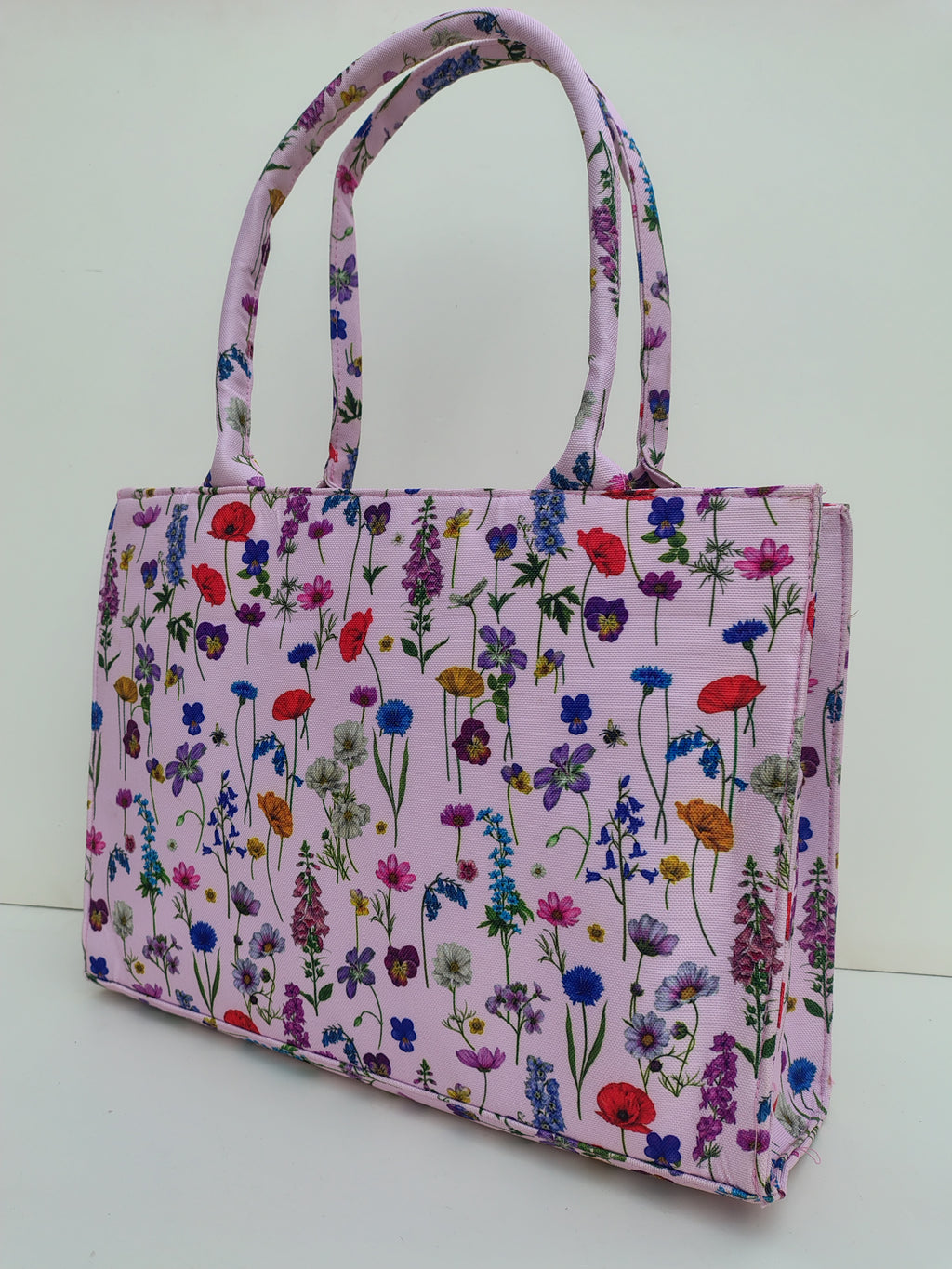 Hellebury Pink Wildflower Tote Bag – Pastel Canvas Floral Shopper
