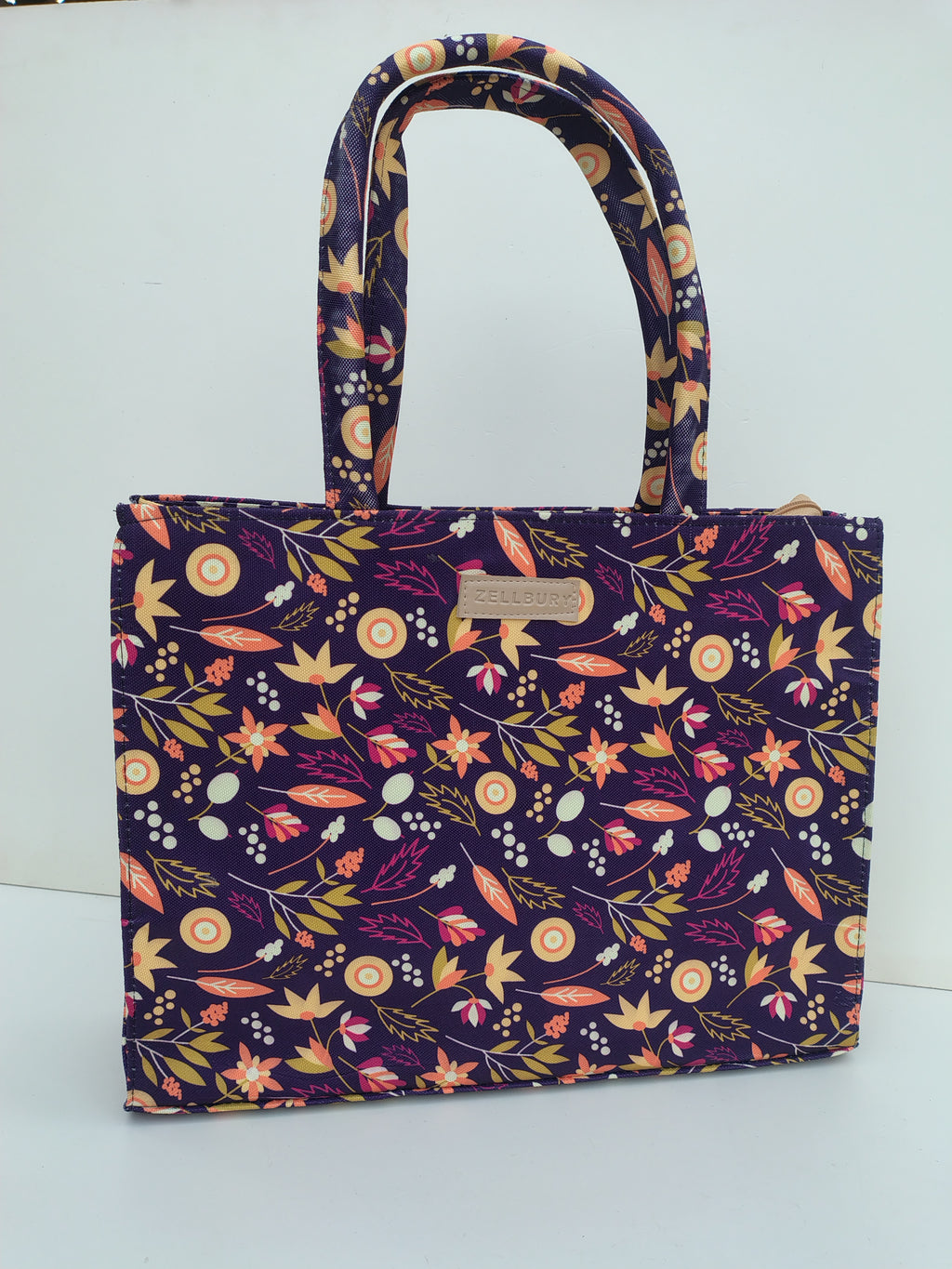 Hellebury Midnight Bloom Tote Bag – Navy Floral Canvas Handbag