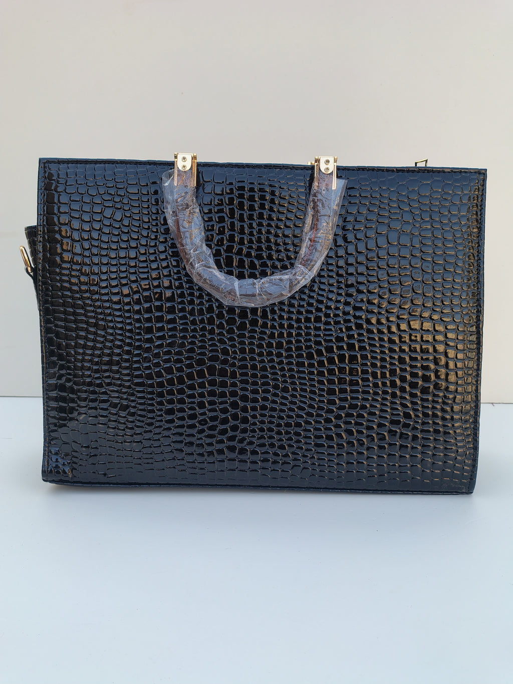 YSL-Inspired Croc-Textured Handbag – Classic White Luxury Tote