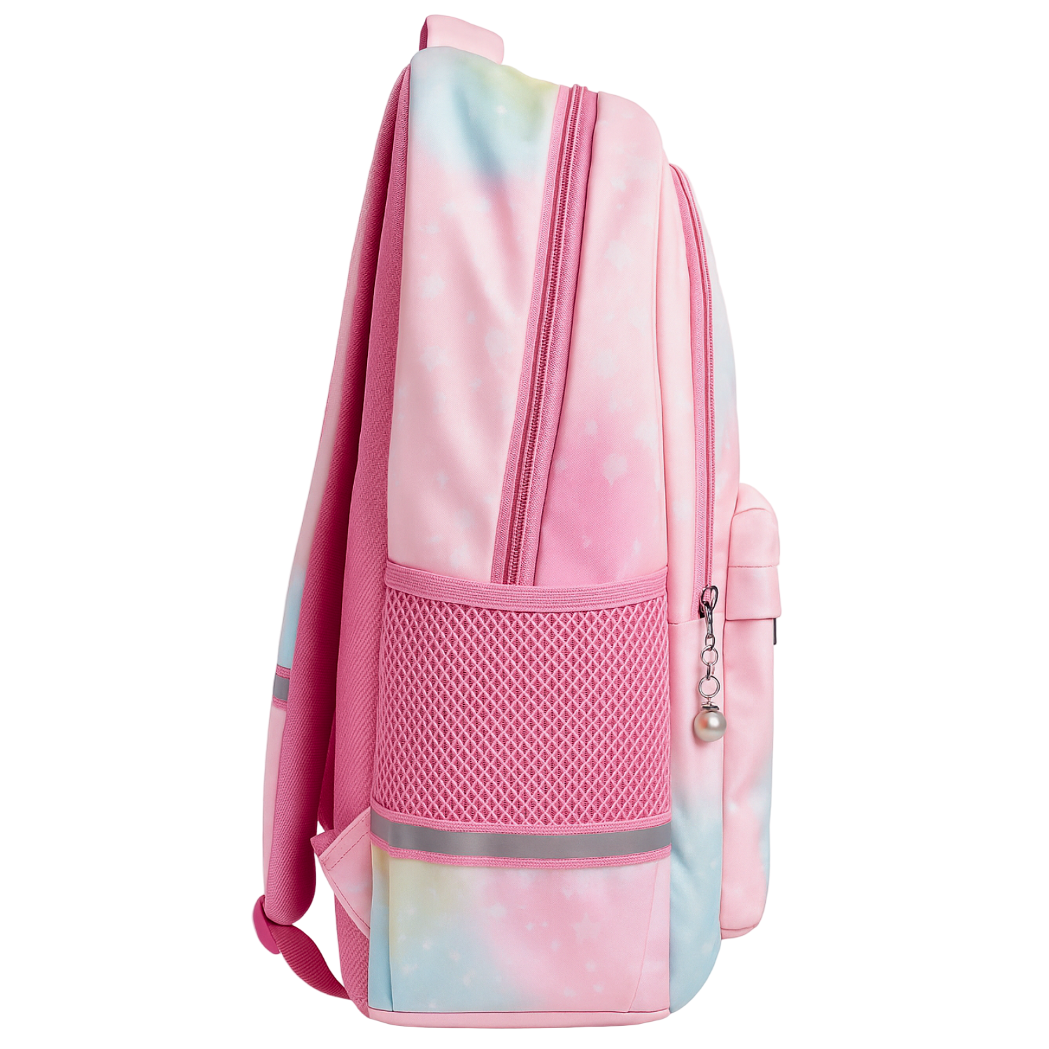 Cute Pink Heart Pattern Backpack – Stylish & Spacious School/College Bag